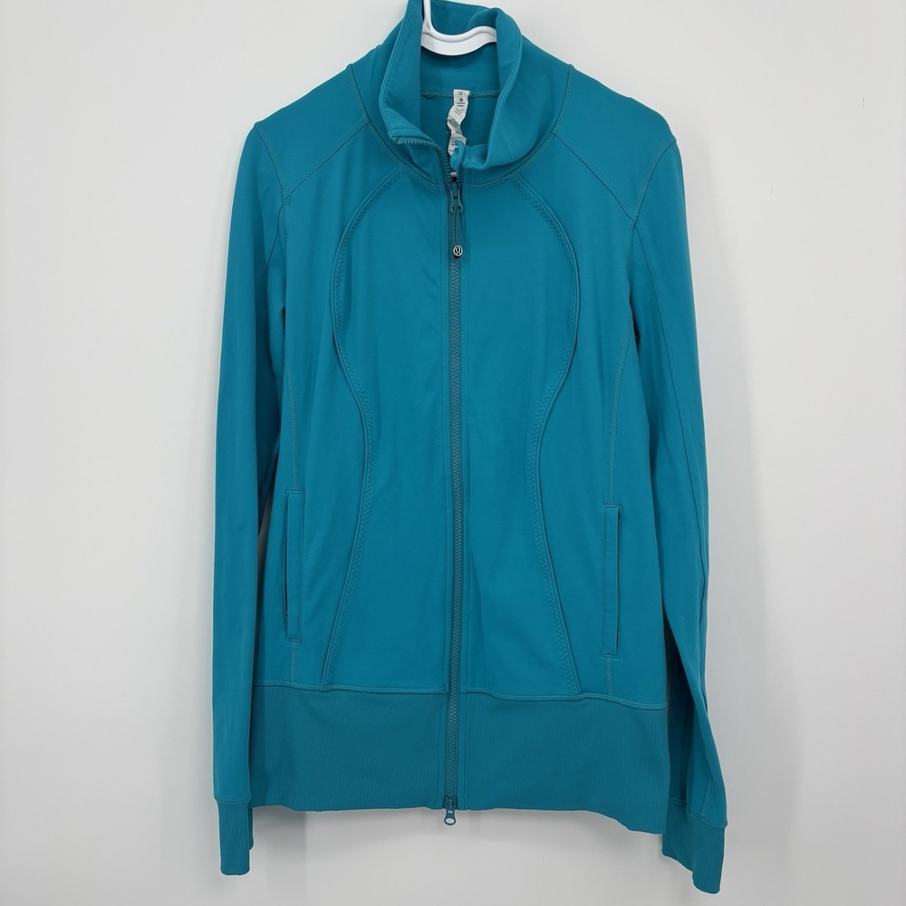 LULULEMON Nice Asana Jacket Surge Blue Women's Size 10 Full Zip Athletic Gym